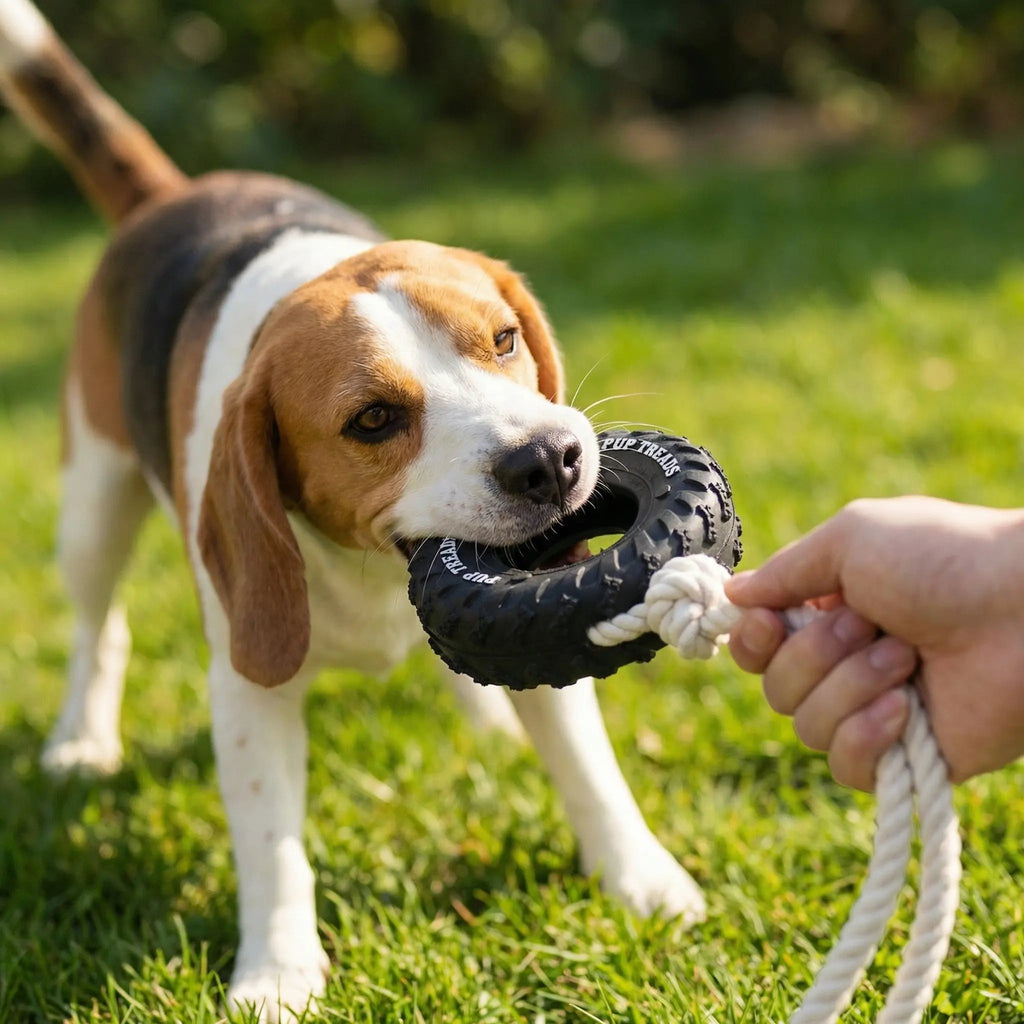 Dog Chew Tire – Tough Rubber Toy for Play & IQ Training