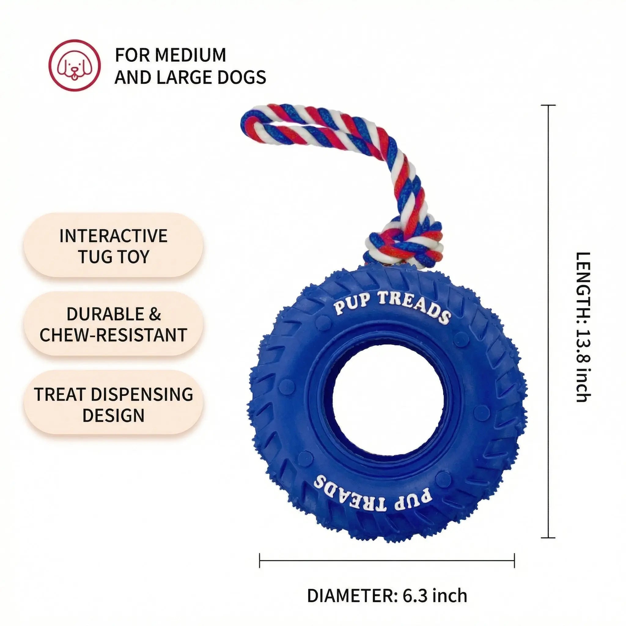Dog Chew Tire – Tough Rubber Toy for Play & IQ Training